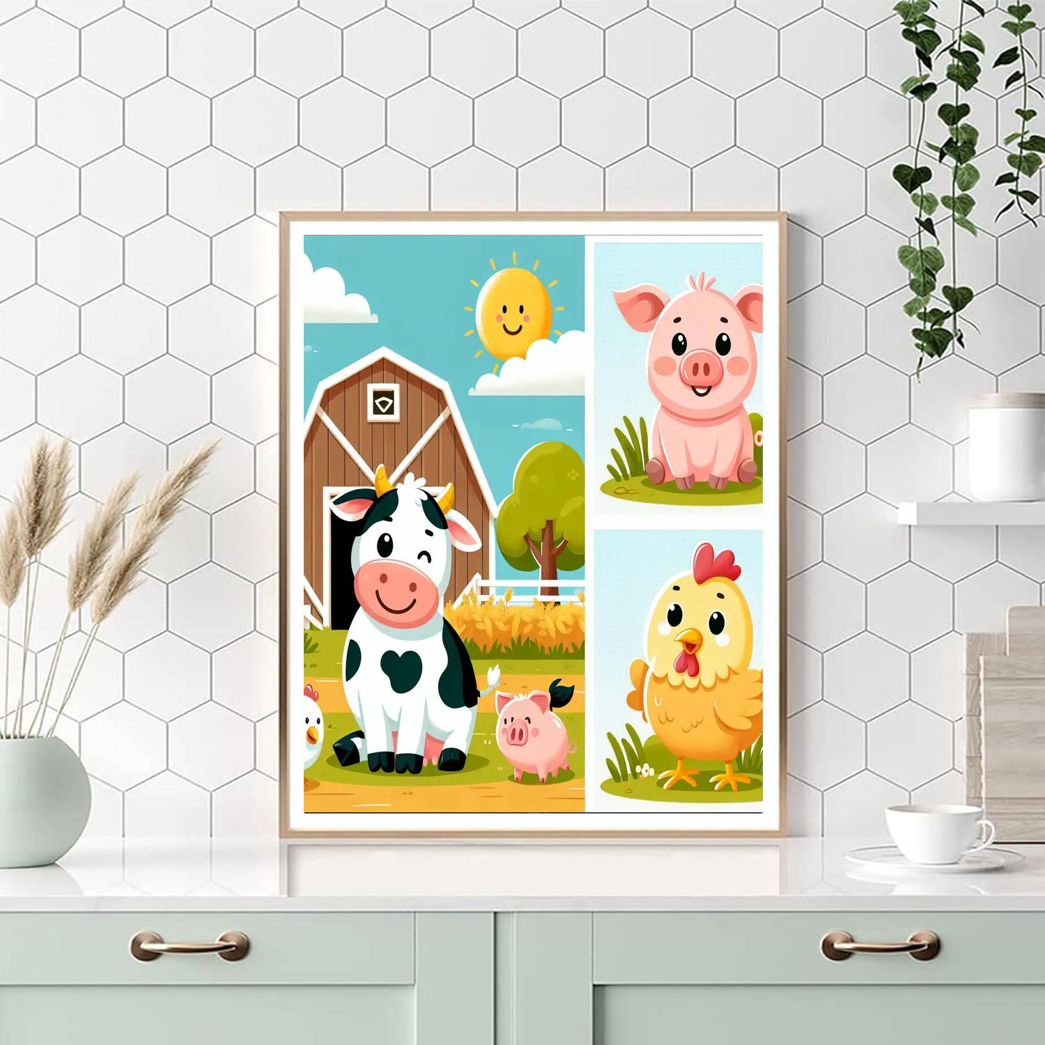 Cuddly Creatures On The Farm Painting Number Kit