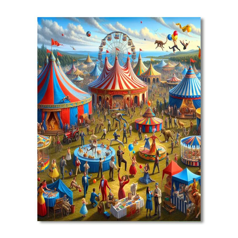 Circus Funfair Delight Numbered Painting Kits