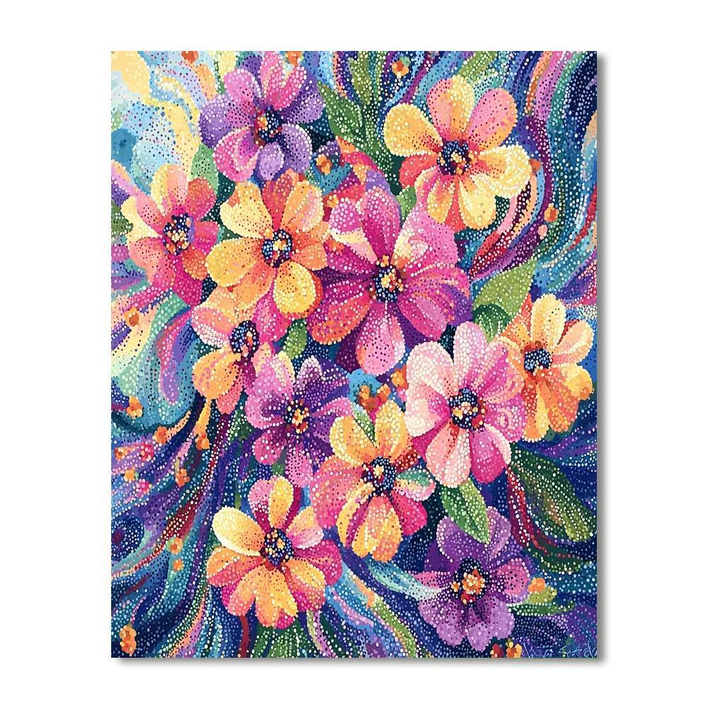 Georges Seurat Inspired Whirling Blossom Delight  Paint By Numbers Kits