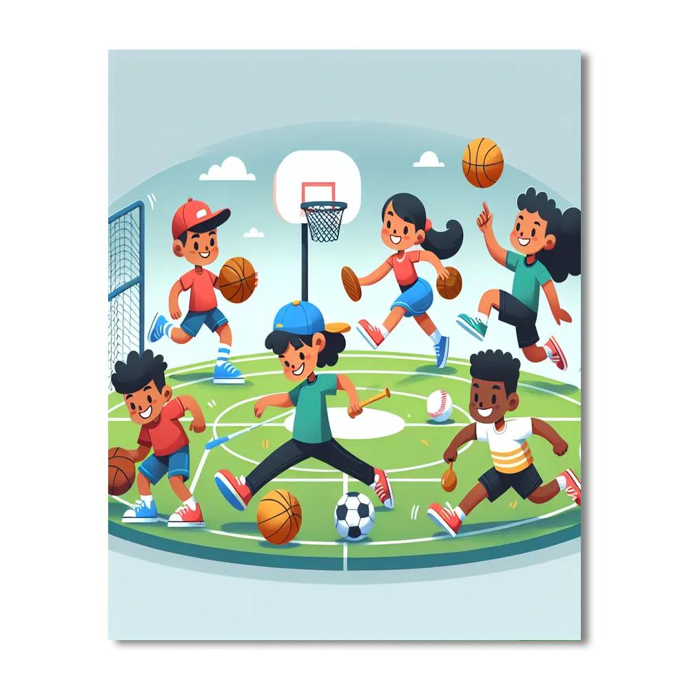 Energetic Sports Team Numbered Painting Kits