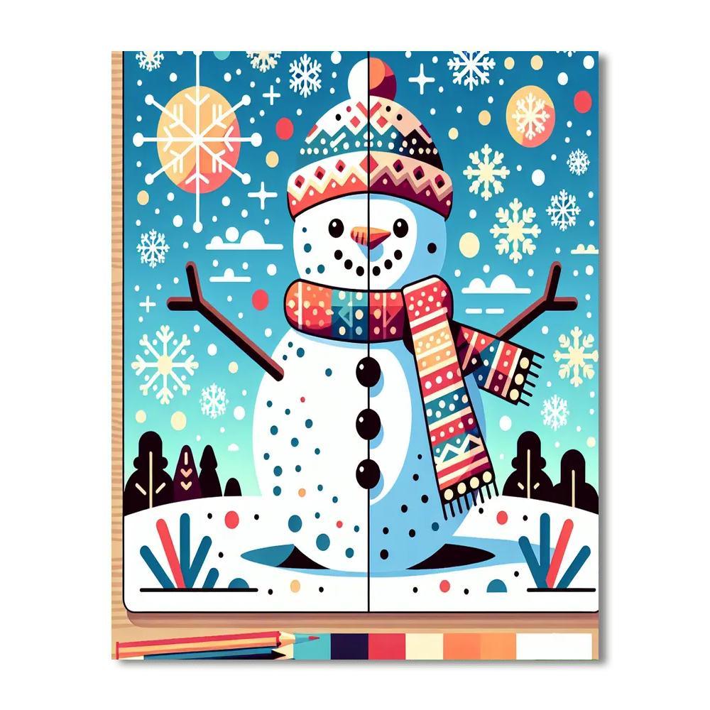 Caring Snowman DIY Paint By Numbers