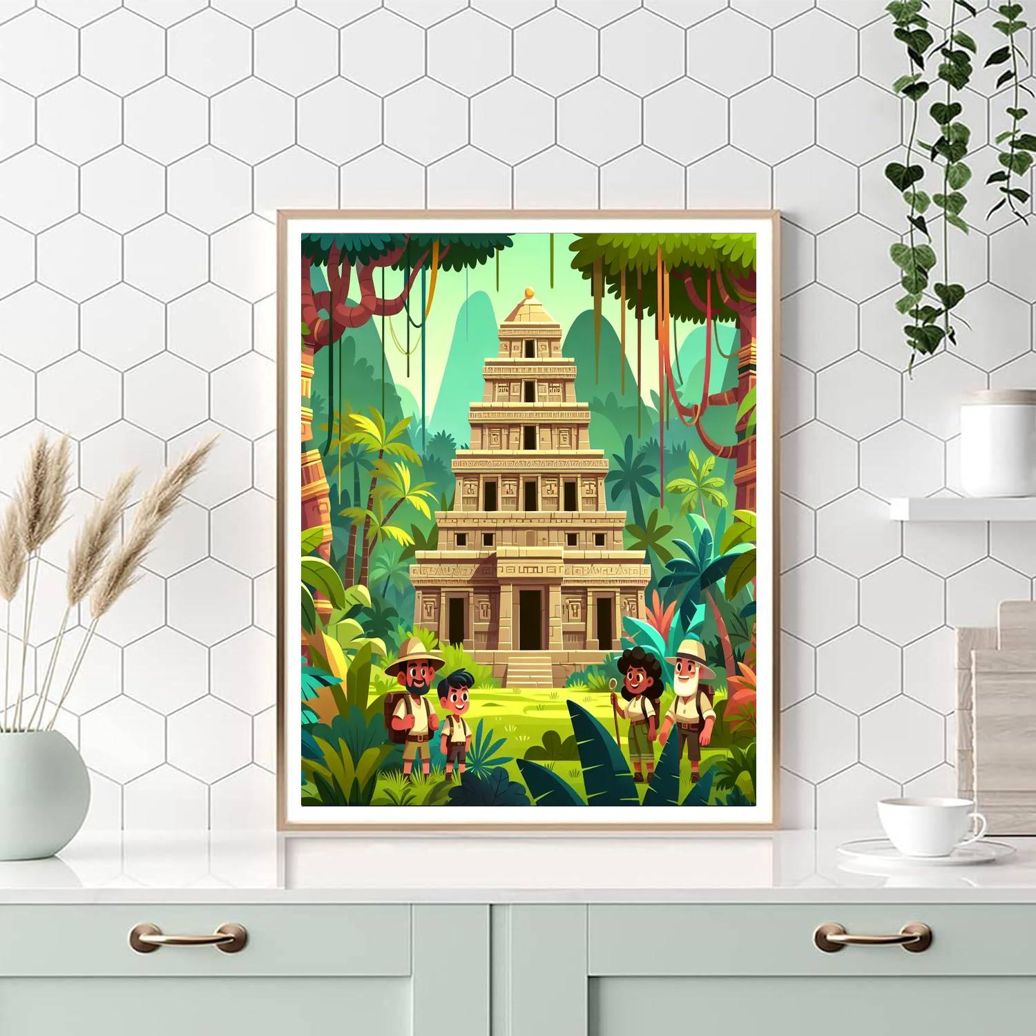 Mysterious Jungle Temple Number Painting