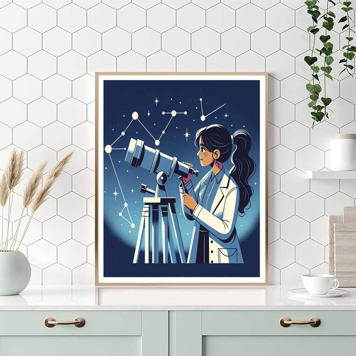 Astronomer's Cosmic Quest Paint By Numbers Art