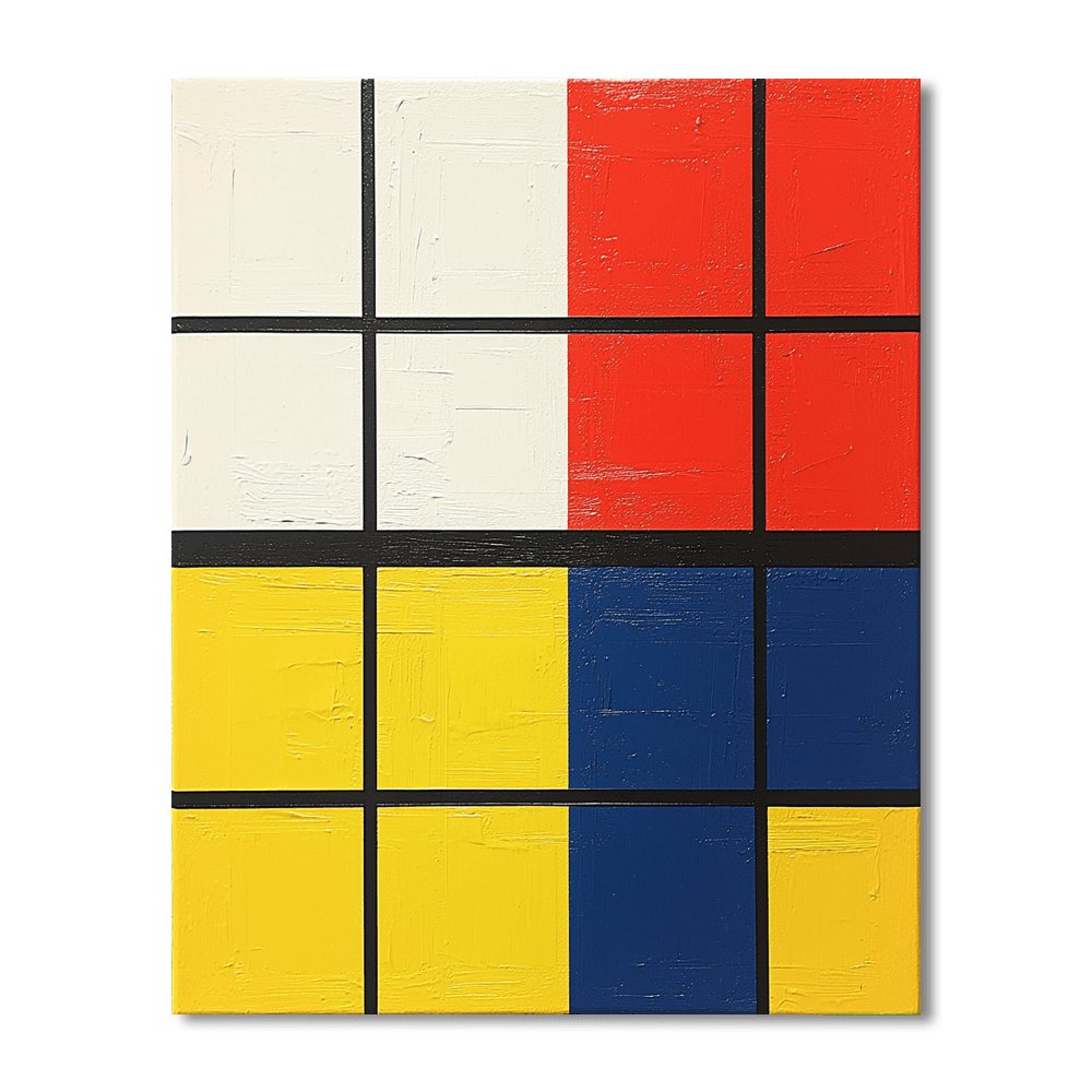 Piet Mondrian Inspired Modern Geometric Harmony  Paint By Numbers Art