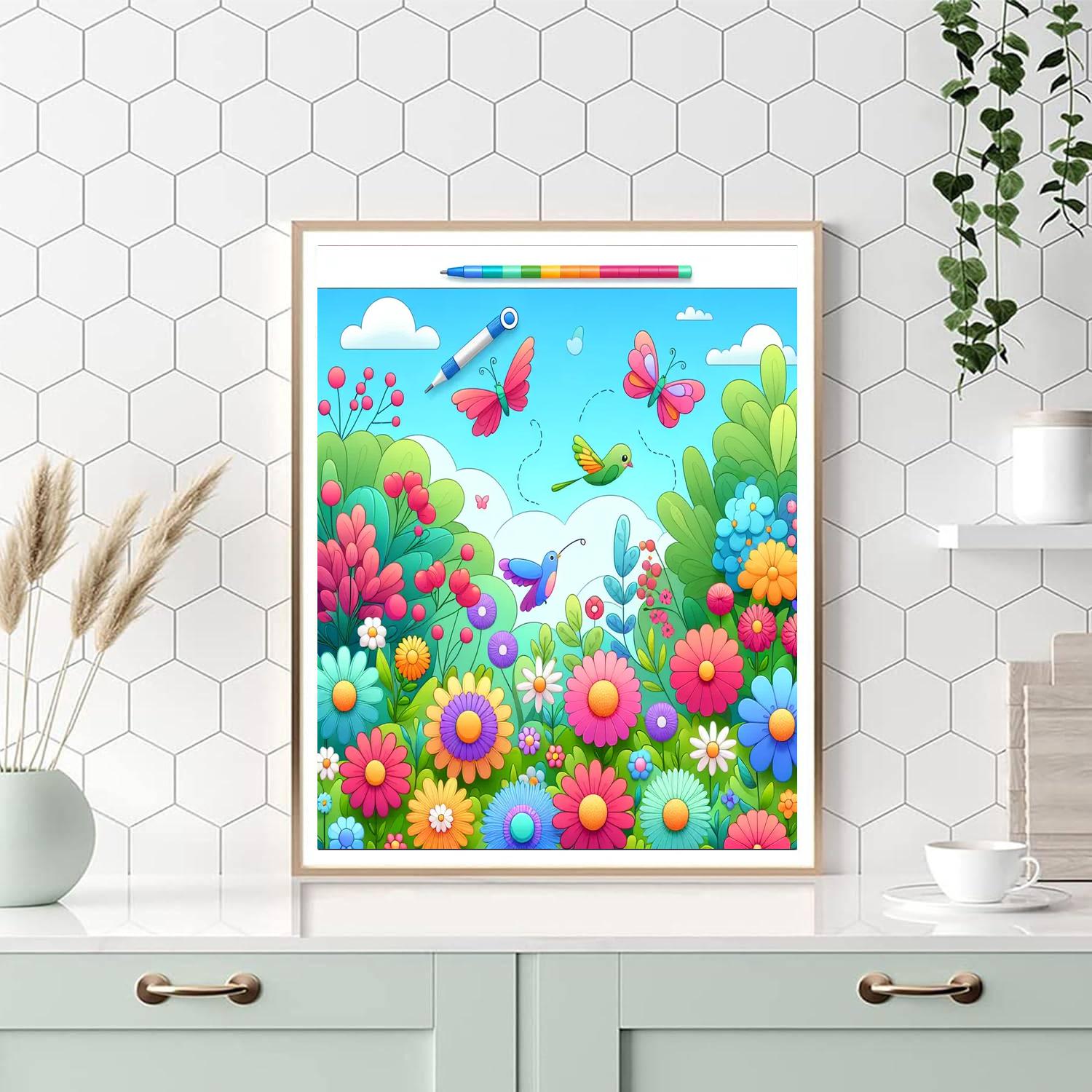 Colorful Garden Harmony Painting Number Kit