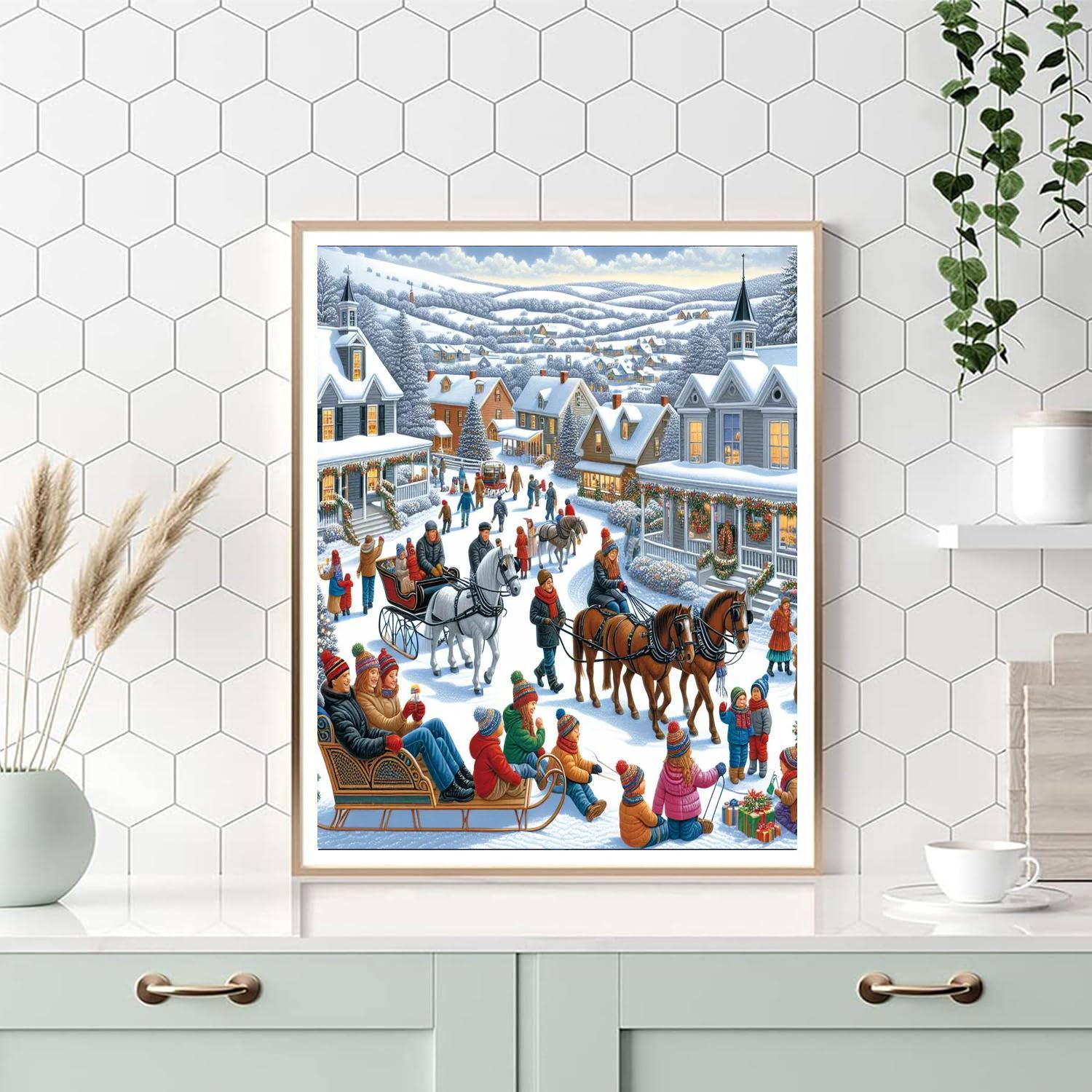 Upstate Ny Winter Festival - New York Painting By Numbers Kit