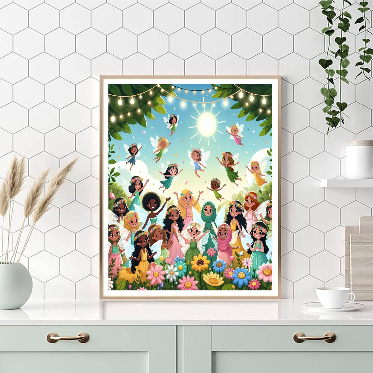 Enchanting Fairies And Flowers Paint By Numbers Art