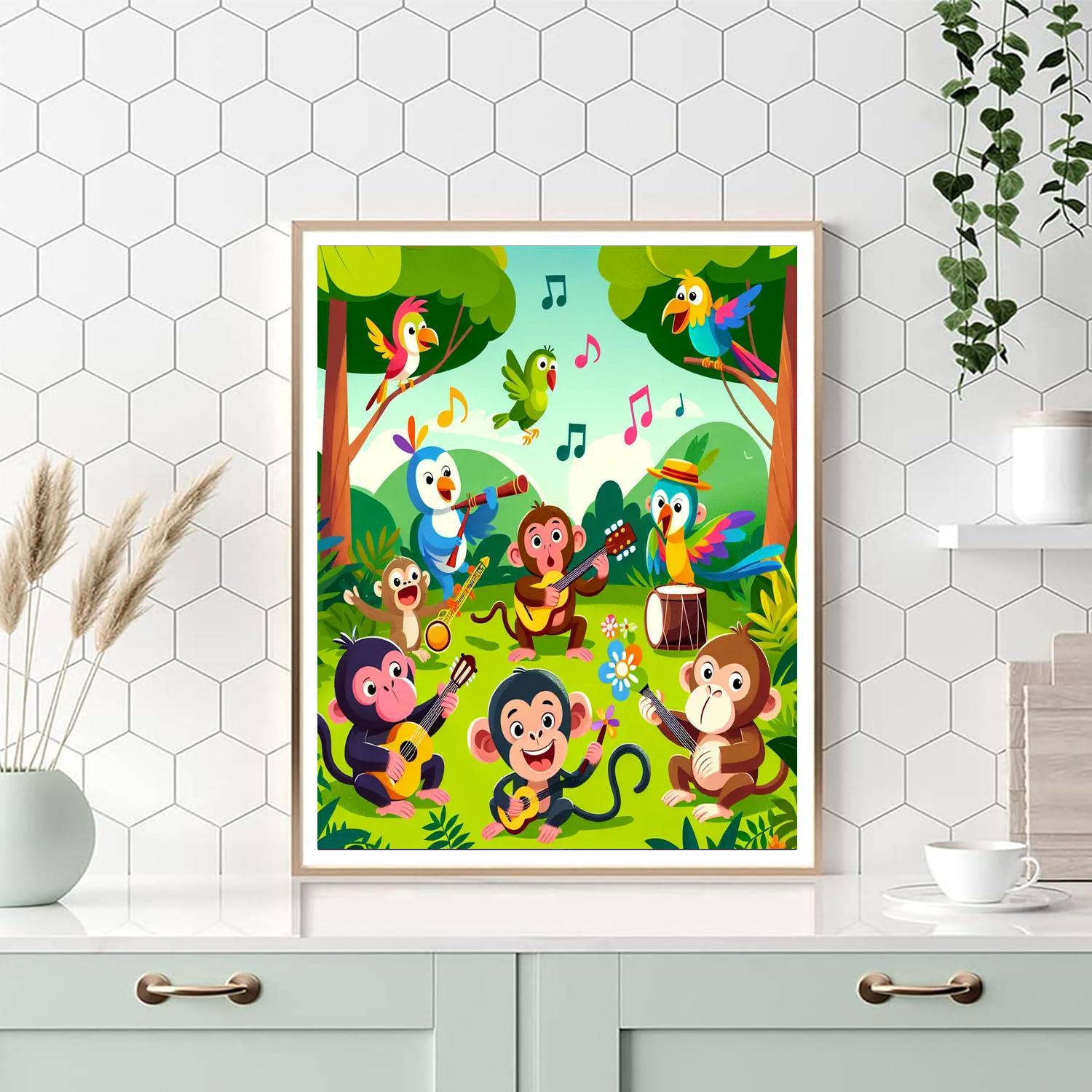 Rainforest Animal Orchestra Paint By Numbers