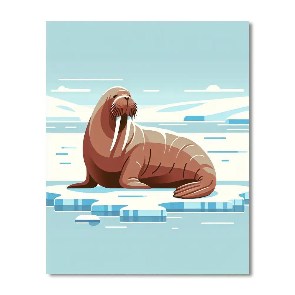 Whiskered Walrus Welcome Paint By Color