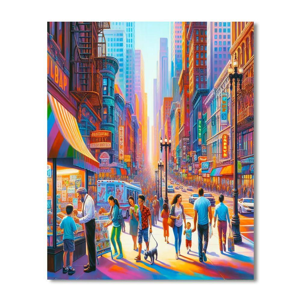 Joyful Urban Stroll Painting Number Kit