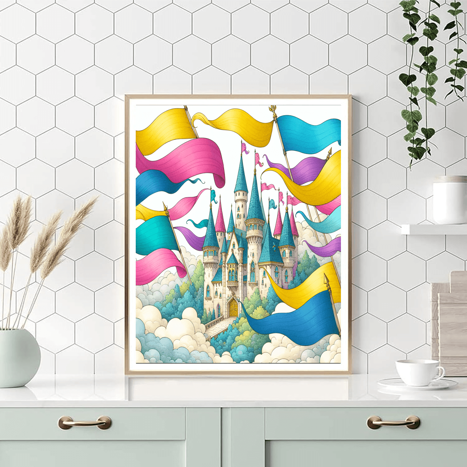 Enchanting Castle In The Clouds Paint By Color
