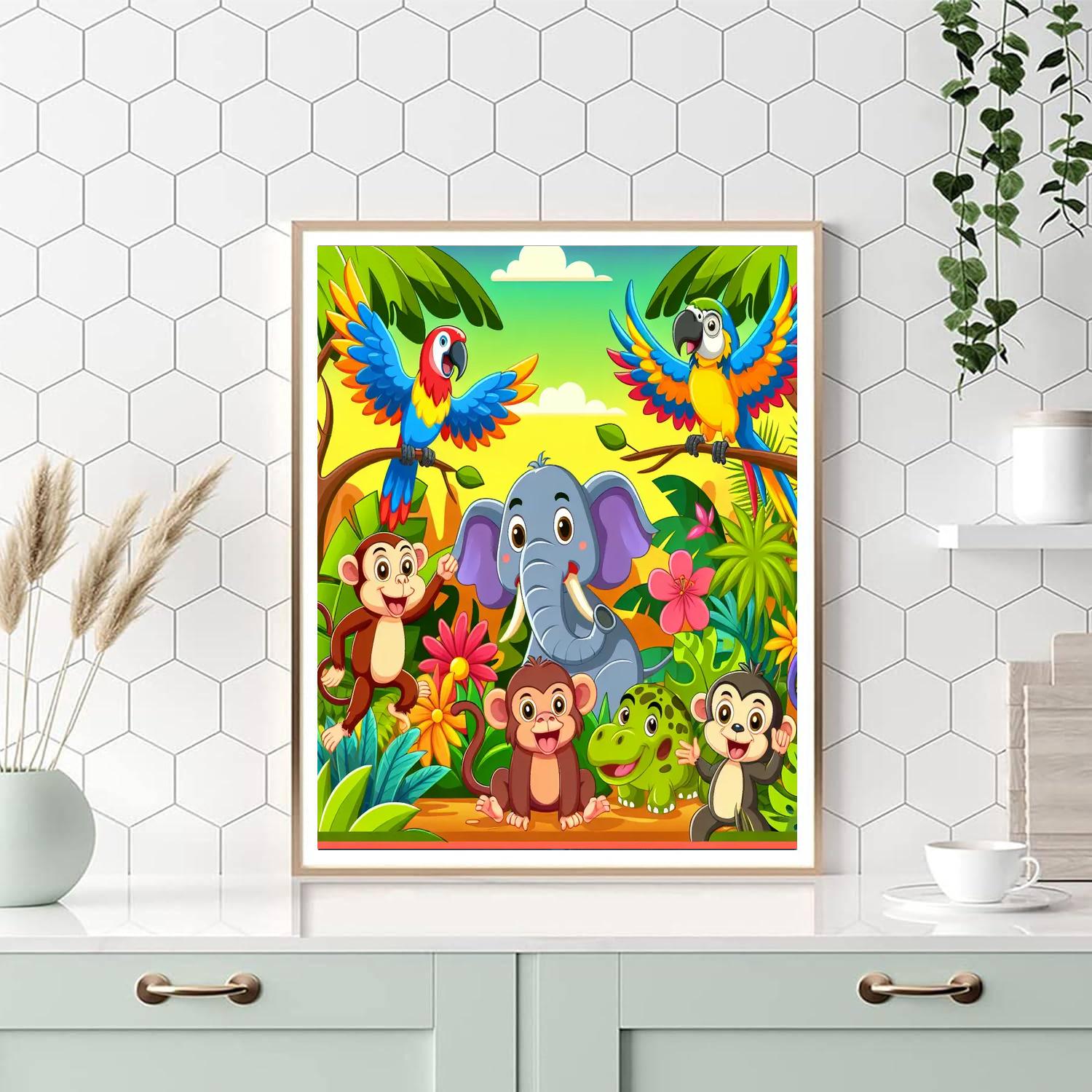 A Day Of Adventure In The Jungle DIY Paint By Numbers