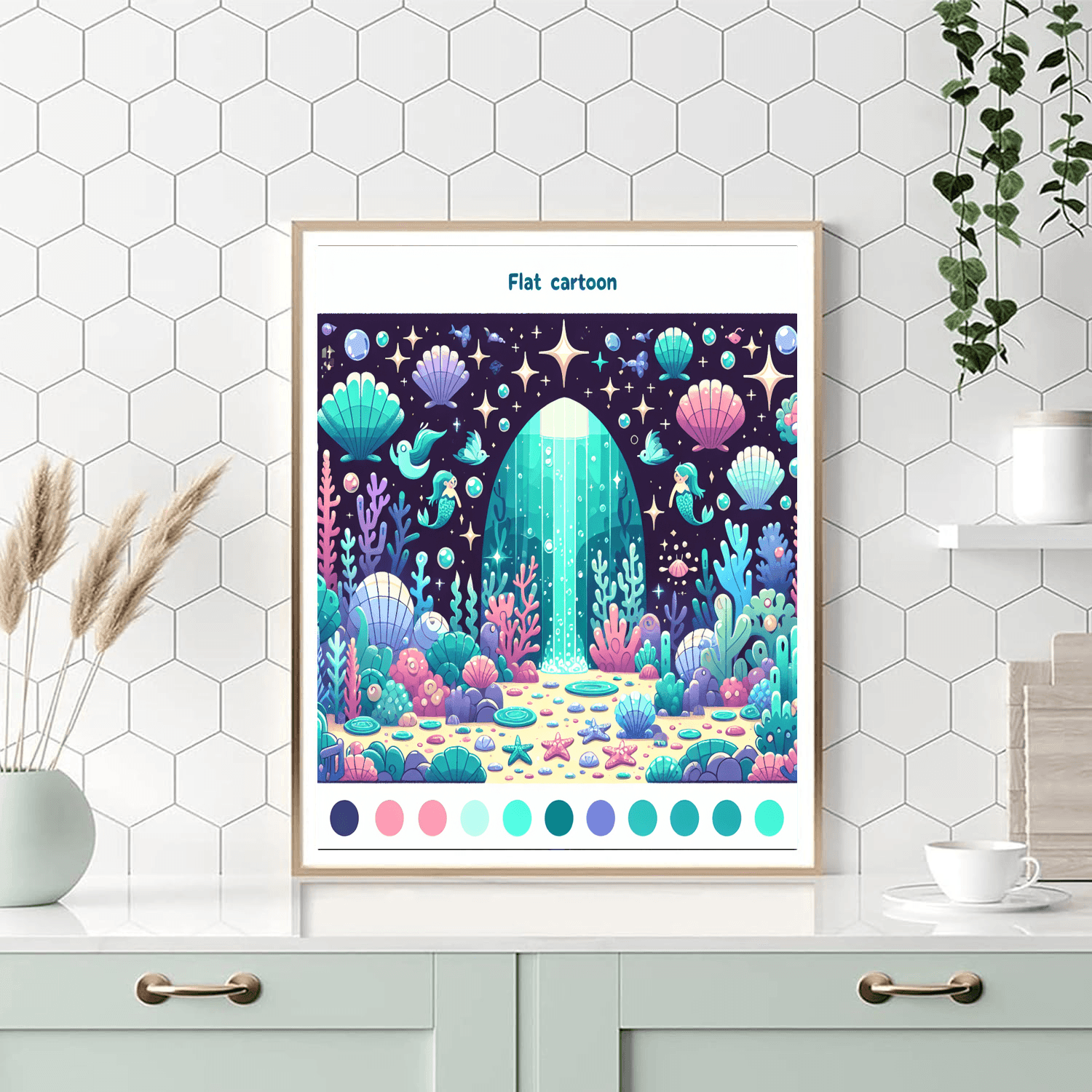 Magical Mermaid's Grotto Number Painting