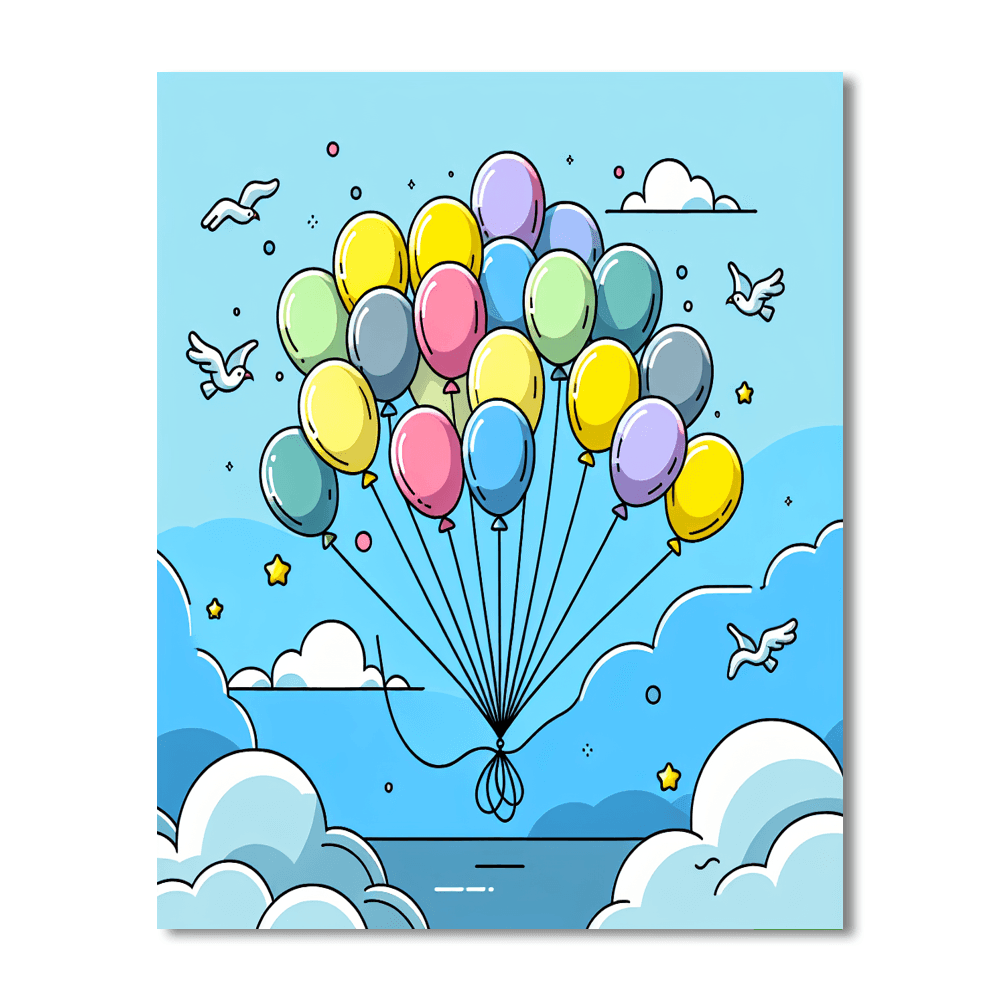Breezy Balloon Bonanza Number Painting