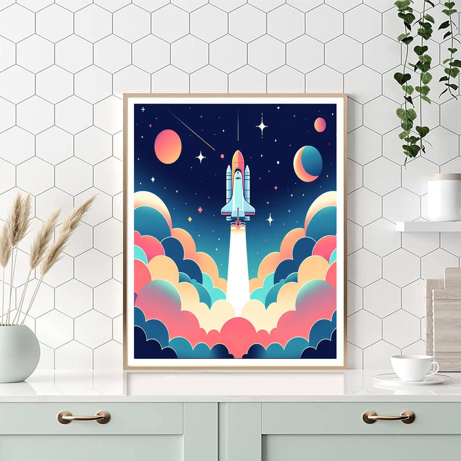 Space Shuttle Launch DIY Paint By Numbers