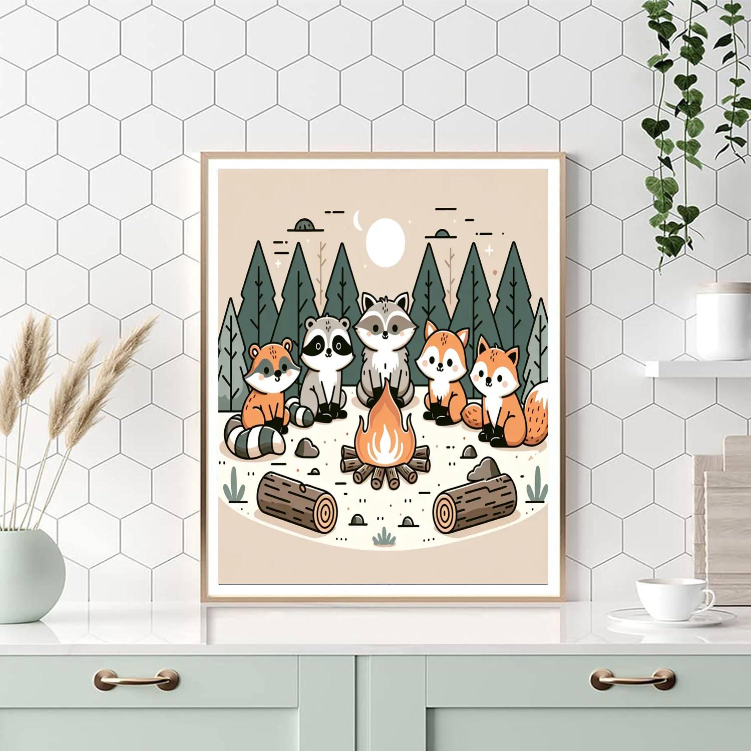 Cuddly Critters Campfire Painting By Numbers Kit