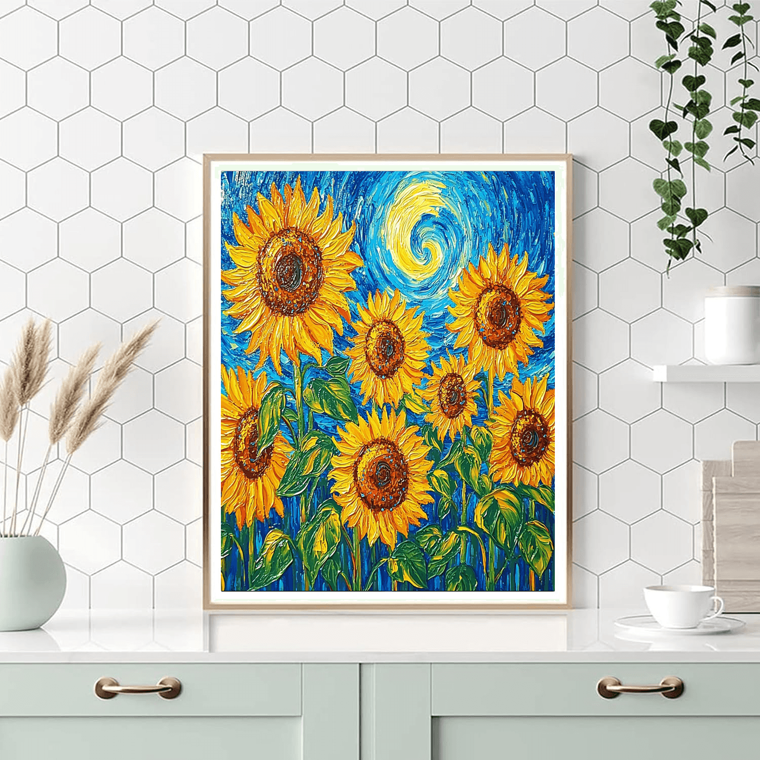 Vincent Van Gogh Inspired Ethereal Sunflowers  DIY Paint By Numbers