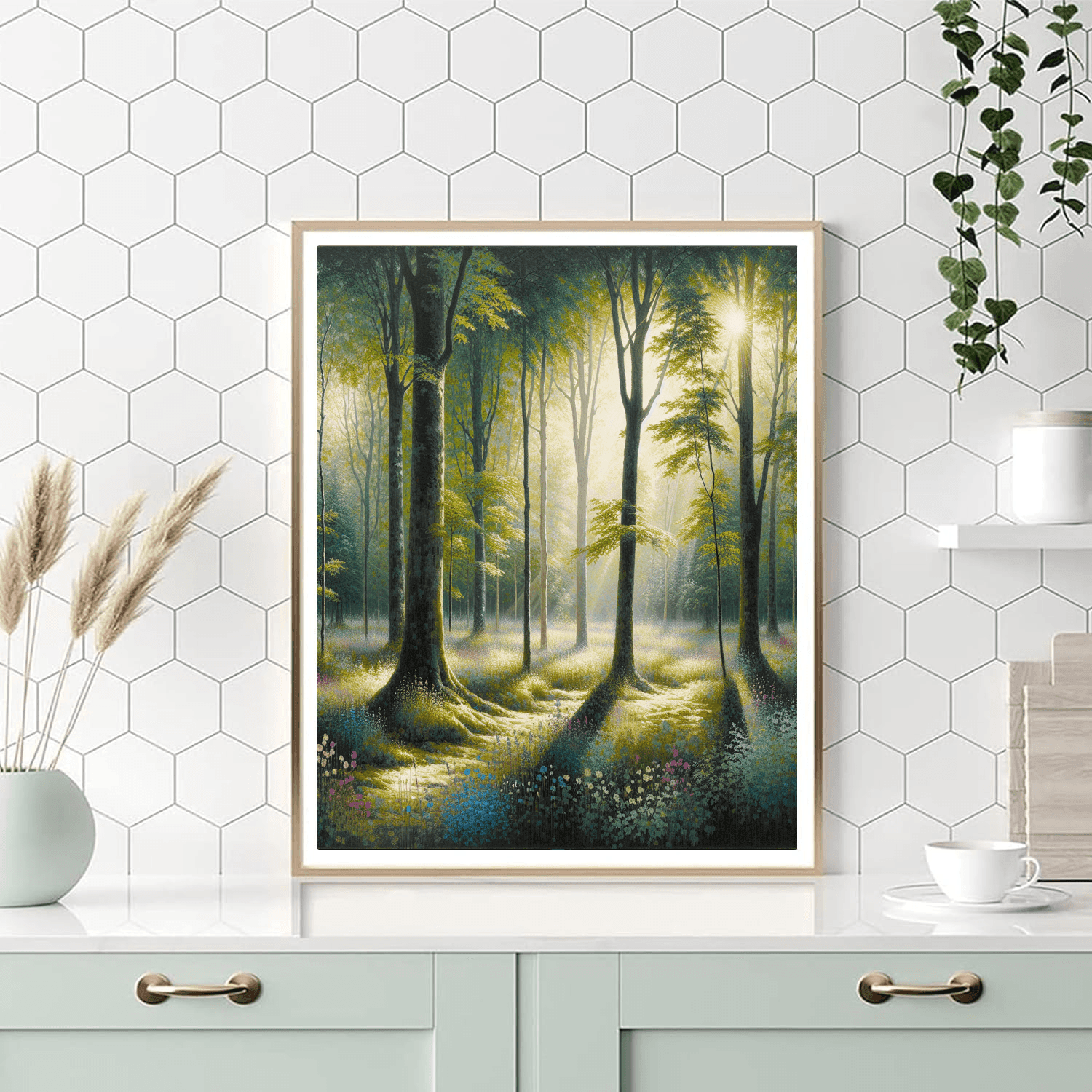 Serene Forest Retreat Painting Number Kit