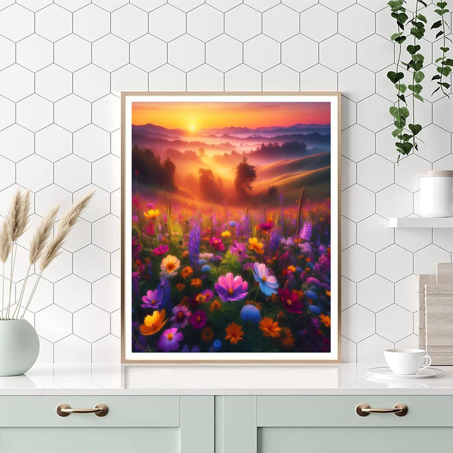 Wildflower Meadow At Dawn Painting By Numbers Kit