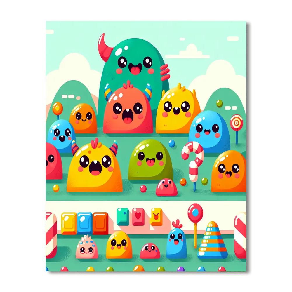Funky Monster Mash-up Numbered Painting Kits