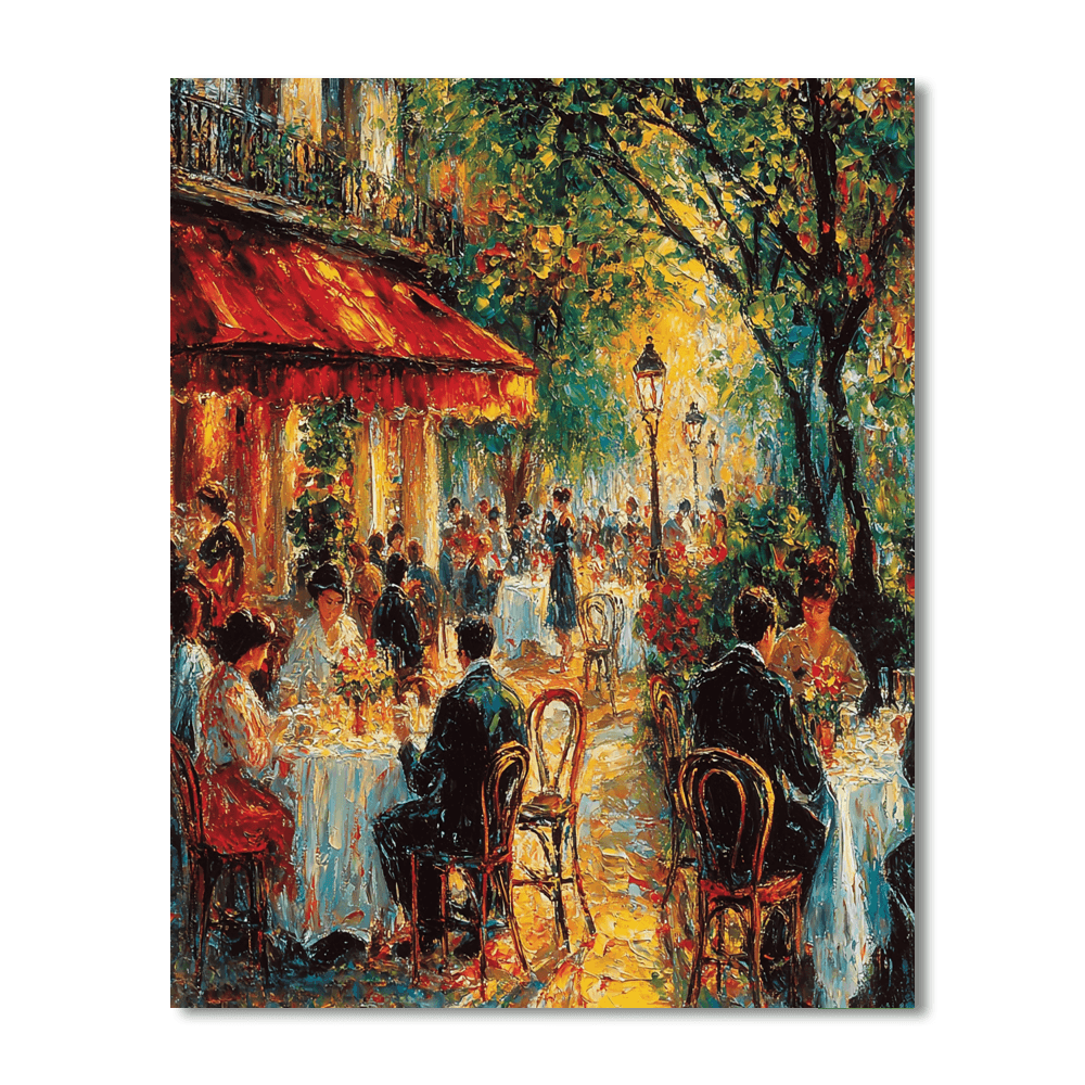 Pierre-Auguste Renoir Inspired Café De Flore  DIY Paint By Numbers