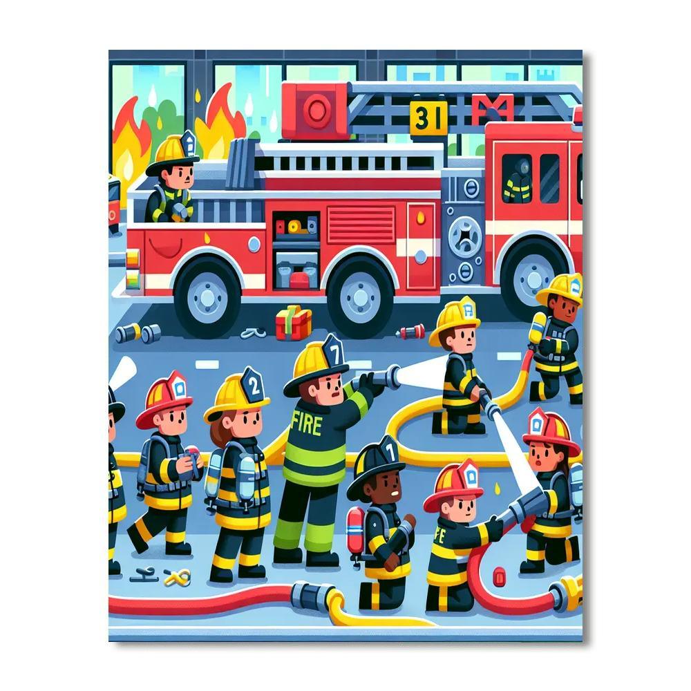 Heroic Firefighter Mission Numbered Painting Kits