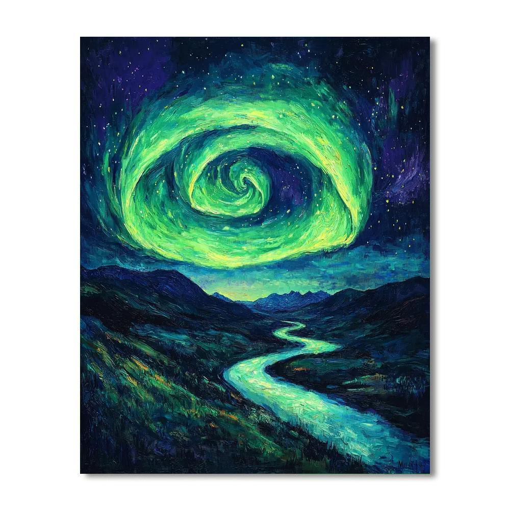 Edvard Munch Inspired Luminous Aurora Night  Paint By Numbers Kits