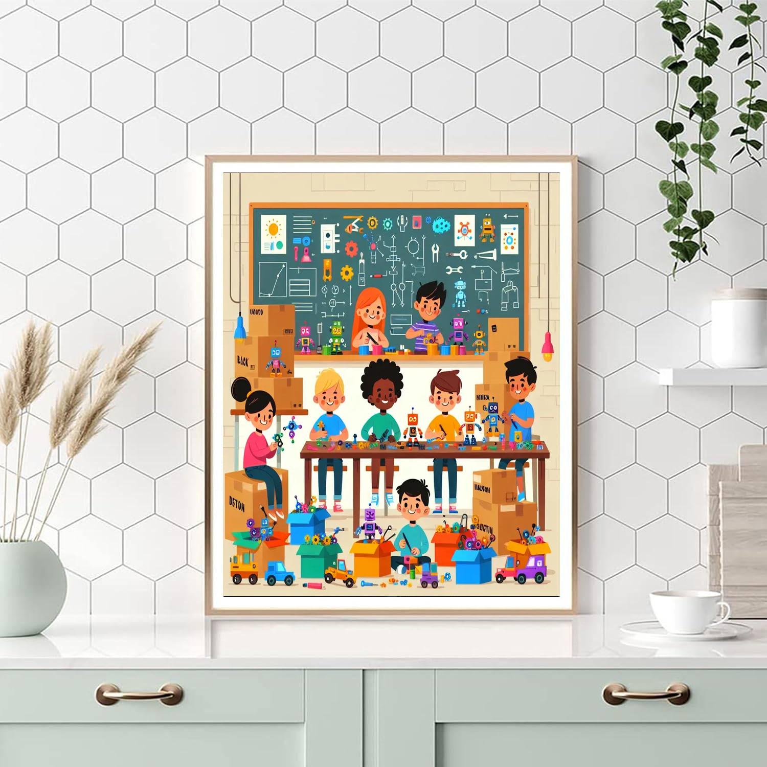 Robot Building Extravaganza Painting Number Kit