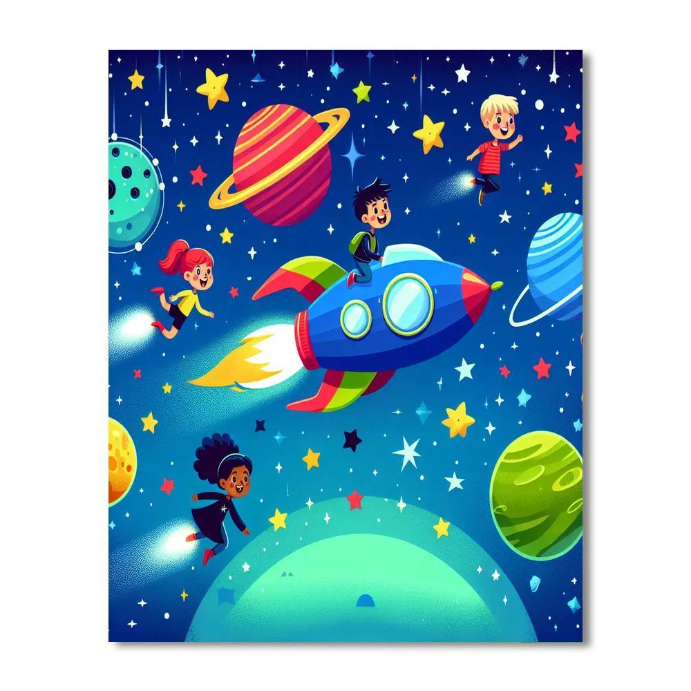 Cosmic Starship Adventure Paint By Numbers