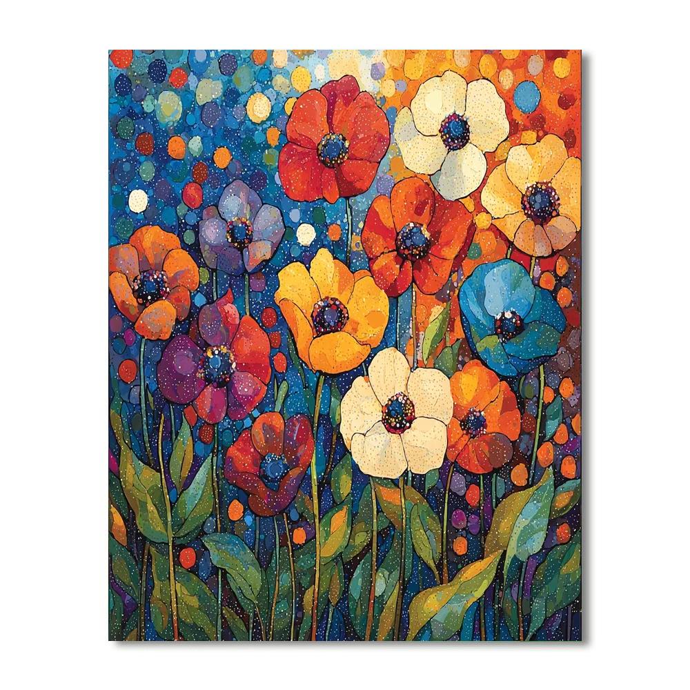 Georges Seurat Inspired Flowing Flora  Numbered Painting Kits