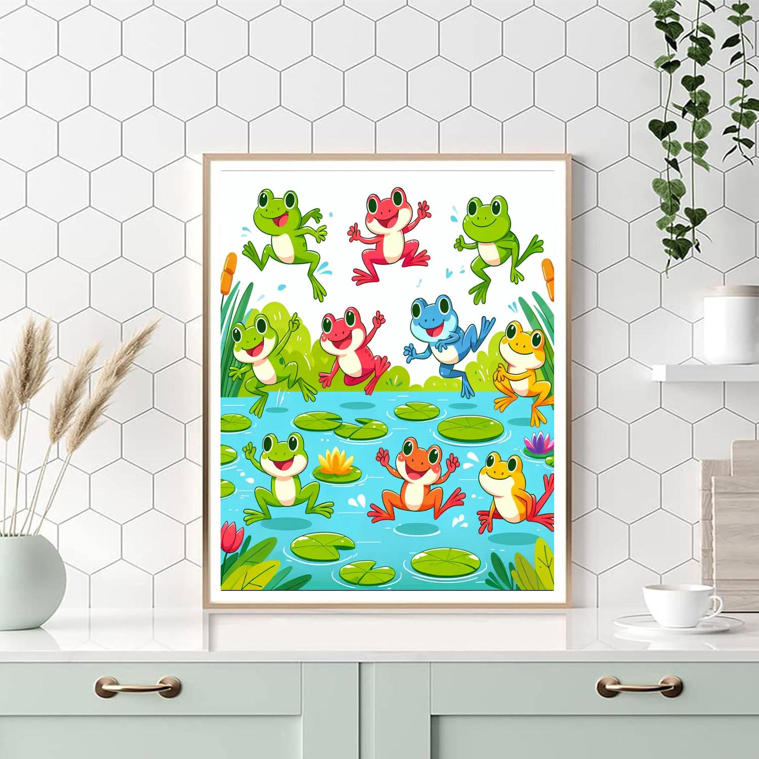 Friendly Frog Leap Paint By Numbers