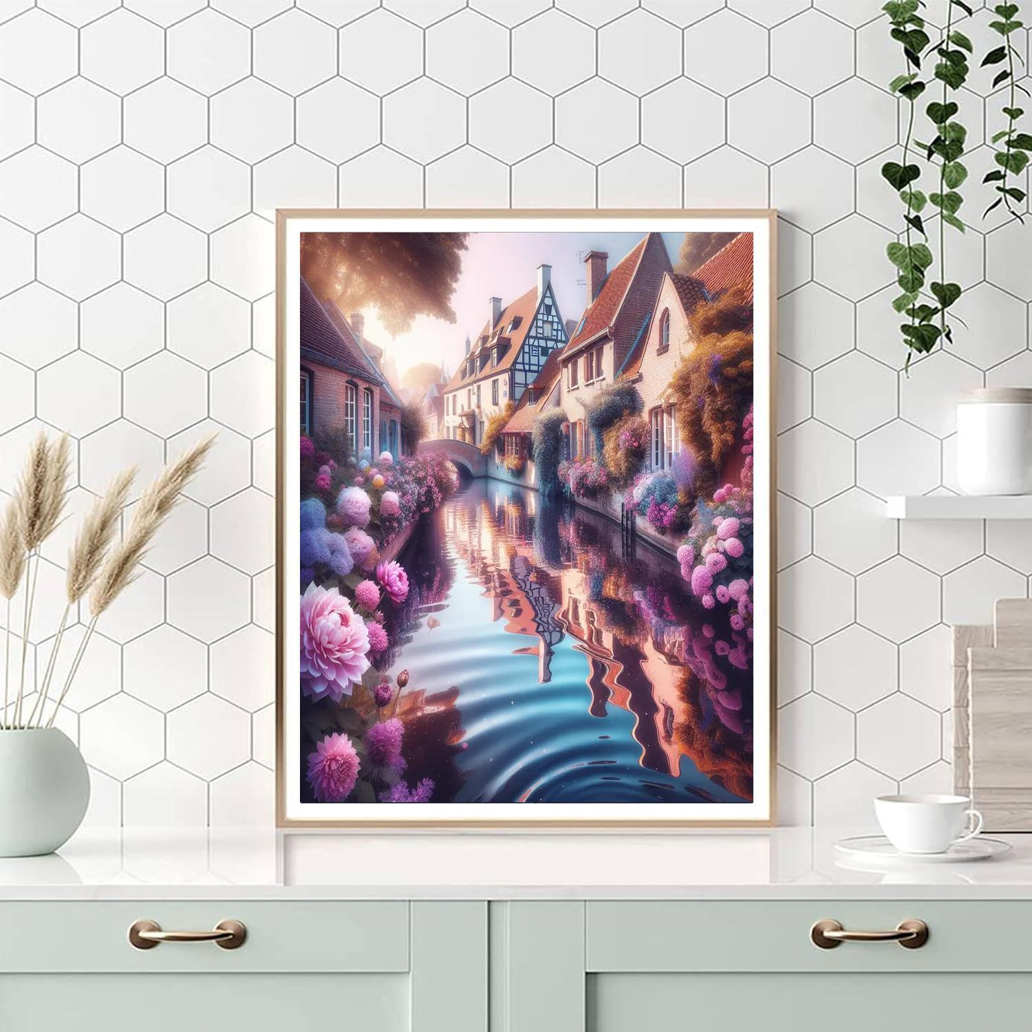 Romantic Canal Reflections DIY Paint By Numbers