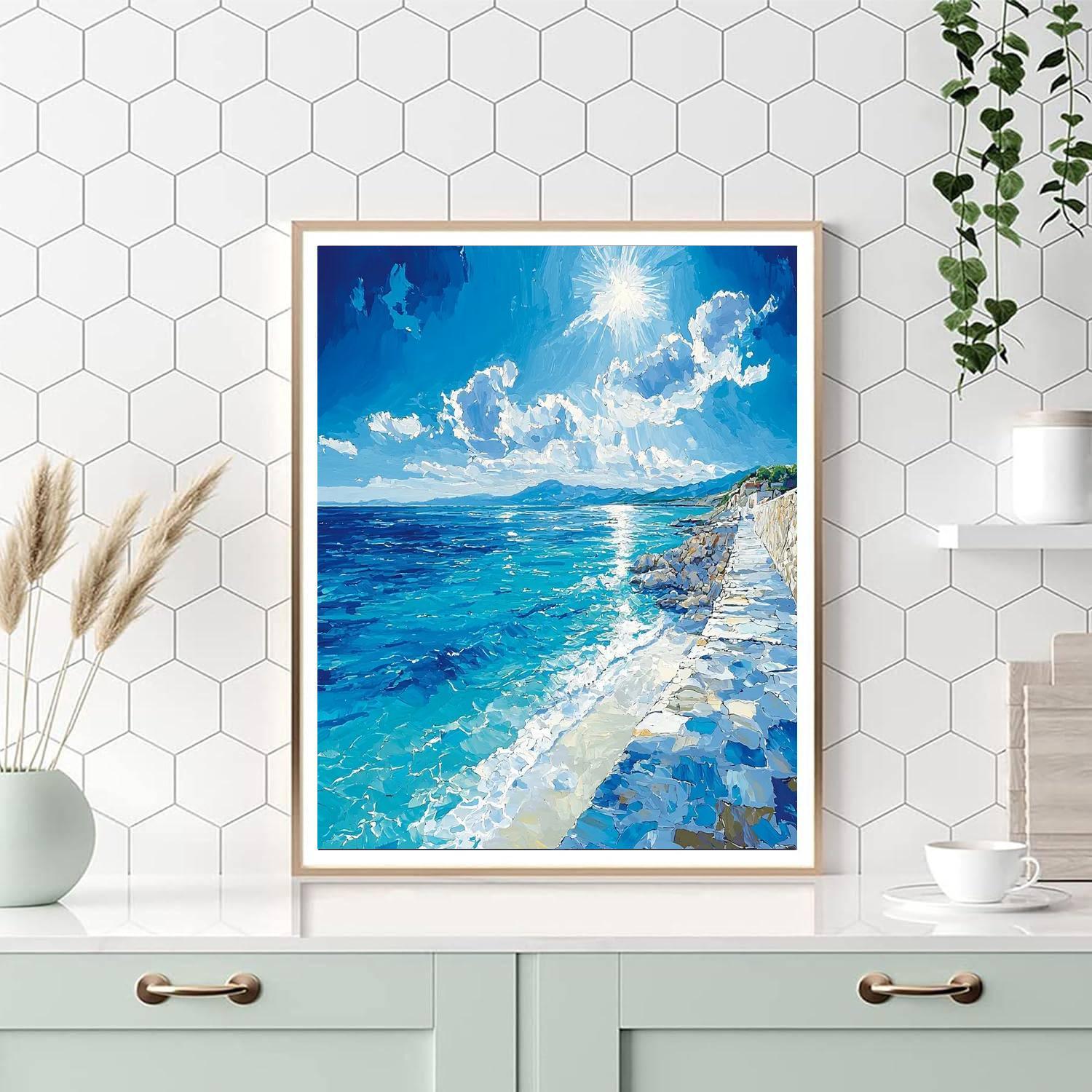 David Hockney Inspired Aegean Daydream  DIY Paint By Numbers