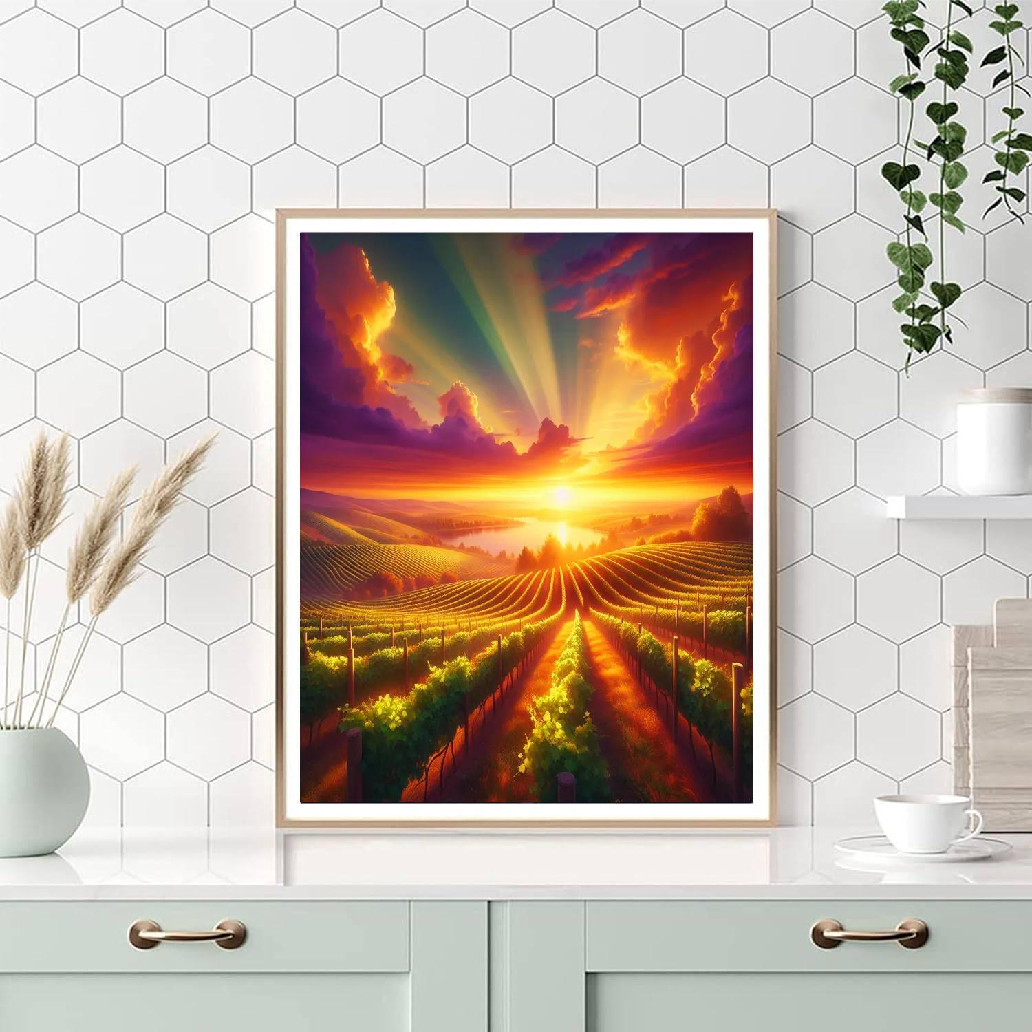 Golden Horizon Vineyard Paint By Number