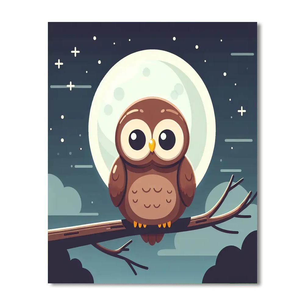 Moonlit Owl Number Painting