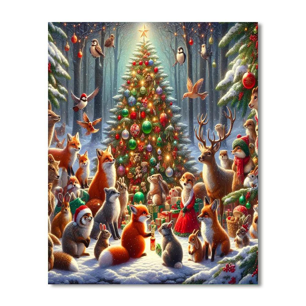 Merry Woodland Christmas Numbered Painting Kits