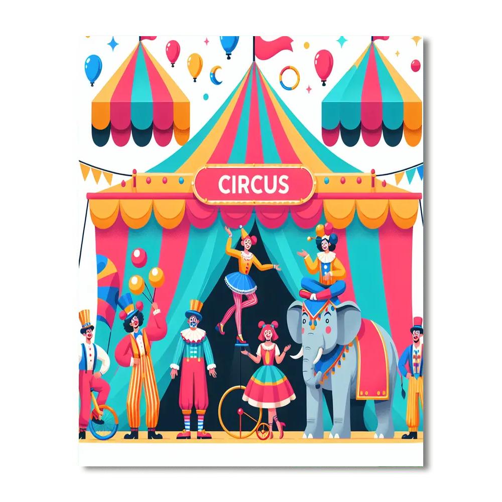 Exciting Circus Spectacle Paint By Numbers Art