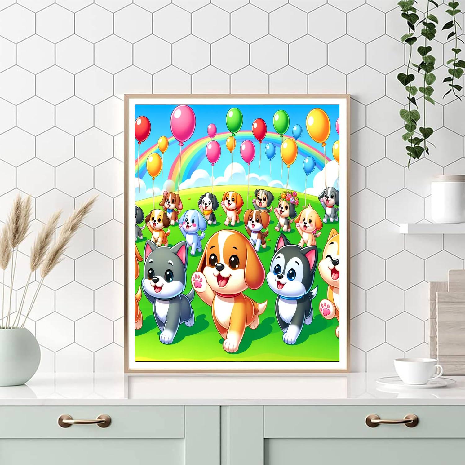 Puppy Parade Party Painting Number Kit