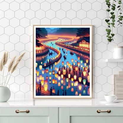 Korean Lantern Festival - South Korea Paint By Numbers Kits