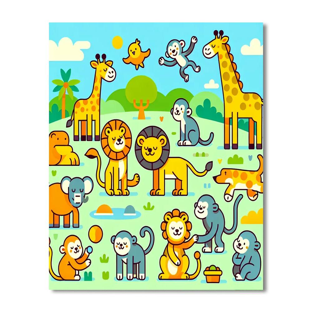 Zoo Animal Wonderland Paint By Numbers Art