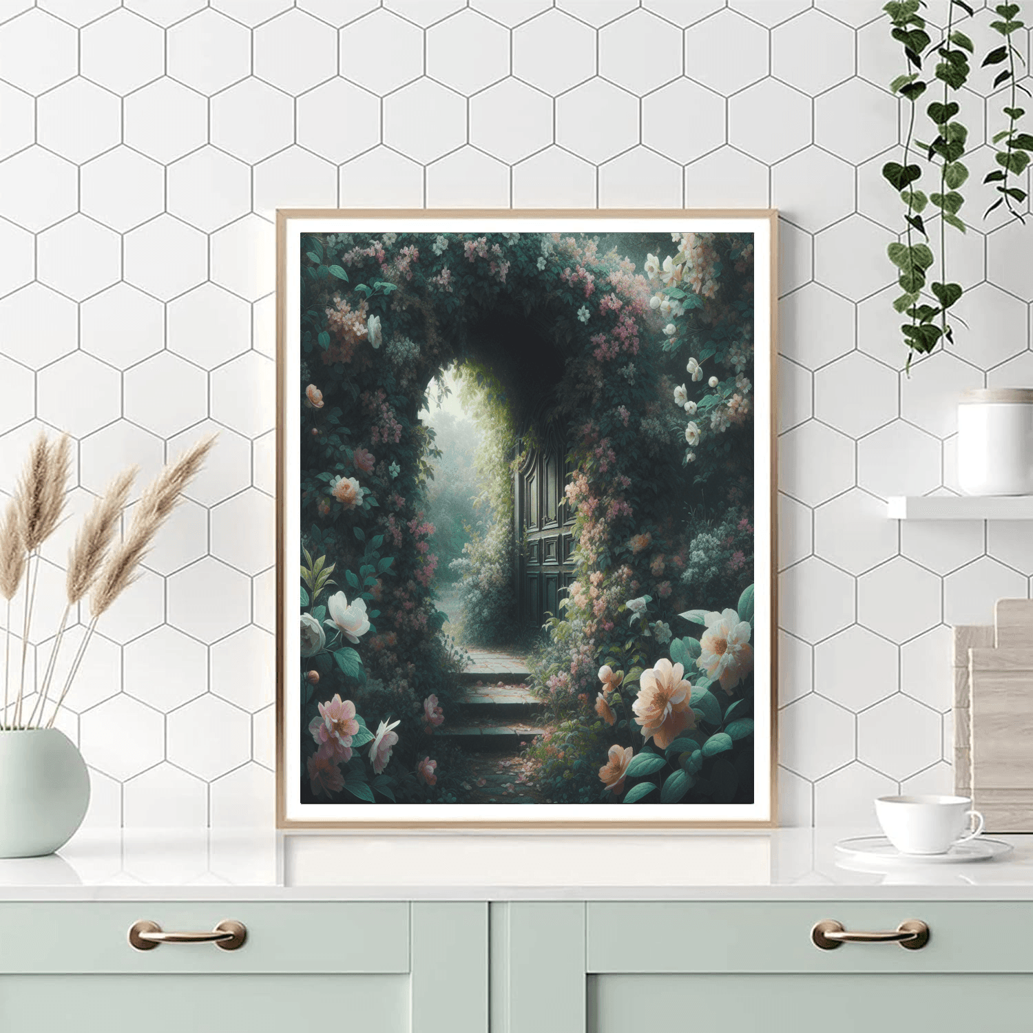 Secret Garden Gate Number Painting