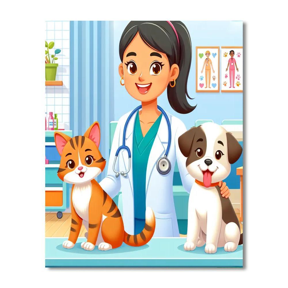 Pet Vet Adventure Paint By Numbers Art