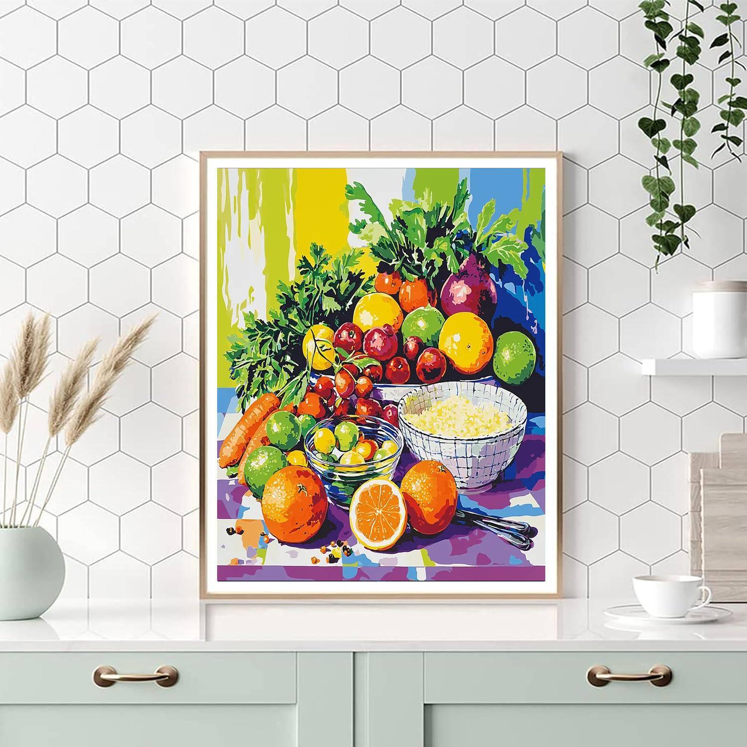 Hockney Inspired Colorful Culinary Delights  Painting By Numbers Kit