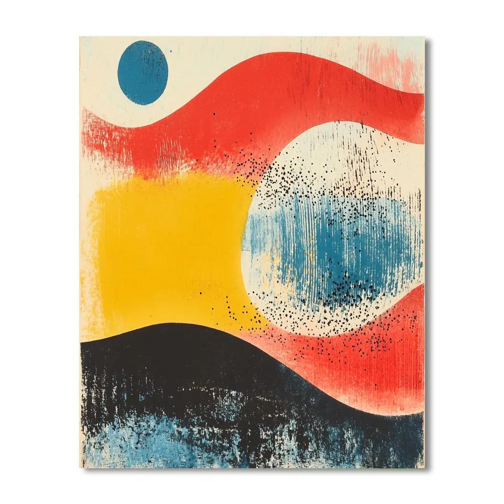 Joan Miró Inspired Whimsical Connections  Painting By Numbers Kit