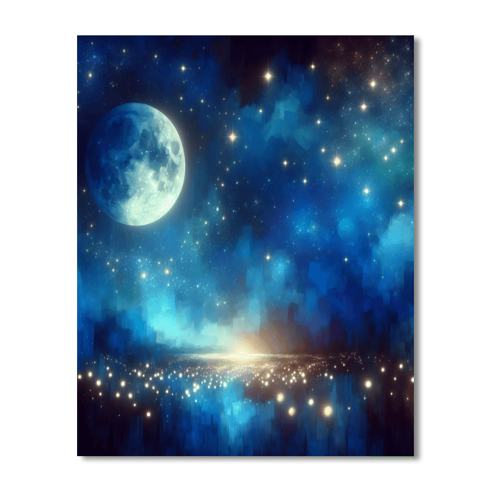 Radiant Night Sky Painting Number Kit