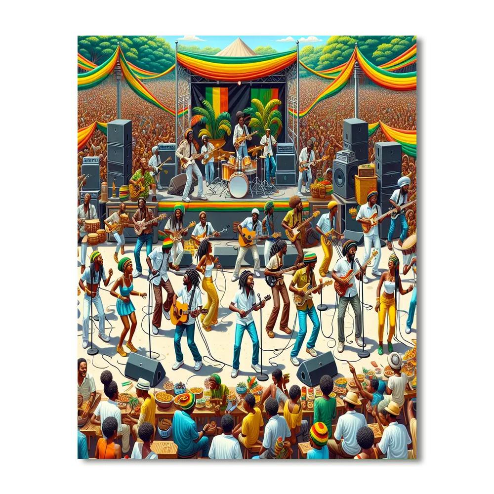 Kingston Reggae Fest - Jamaica Painting Number Kit