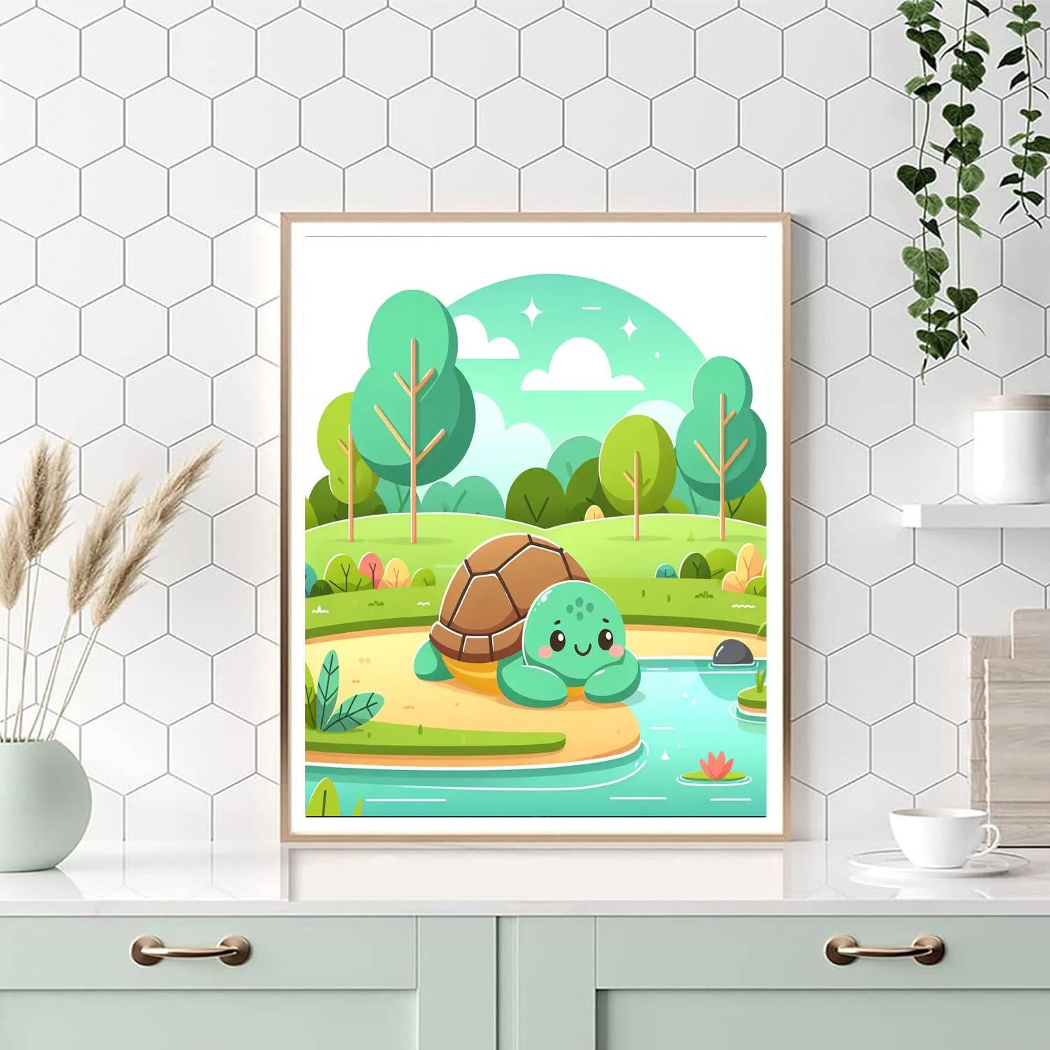 Tranquil Turtle Oasis Painting Number Kit