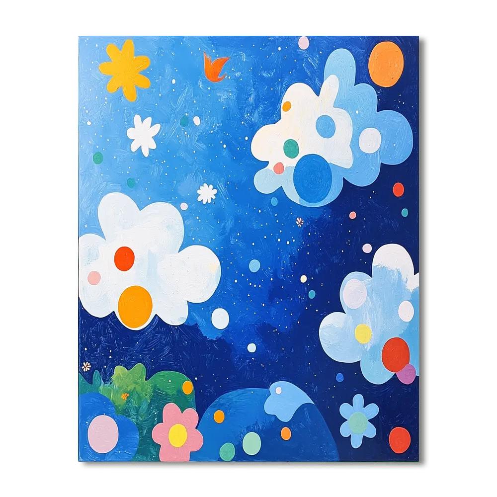 Joan Miró Inspired Fanciful Clouds  Paint By Number