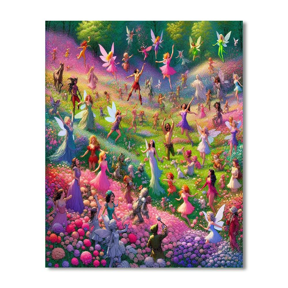 Dancing Fairies In The Meadow Paint By Numbers