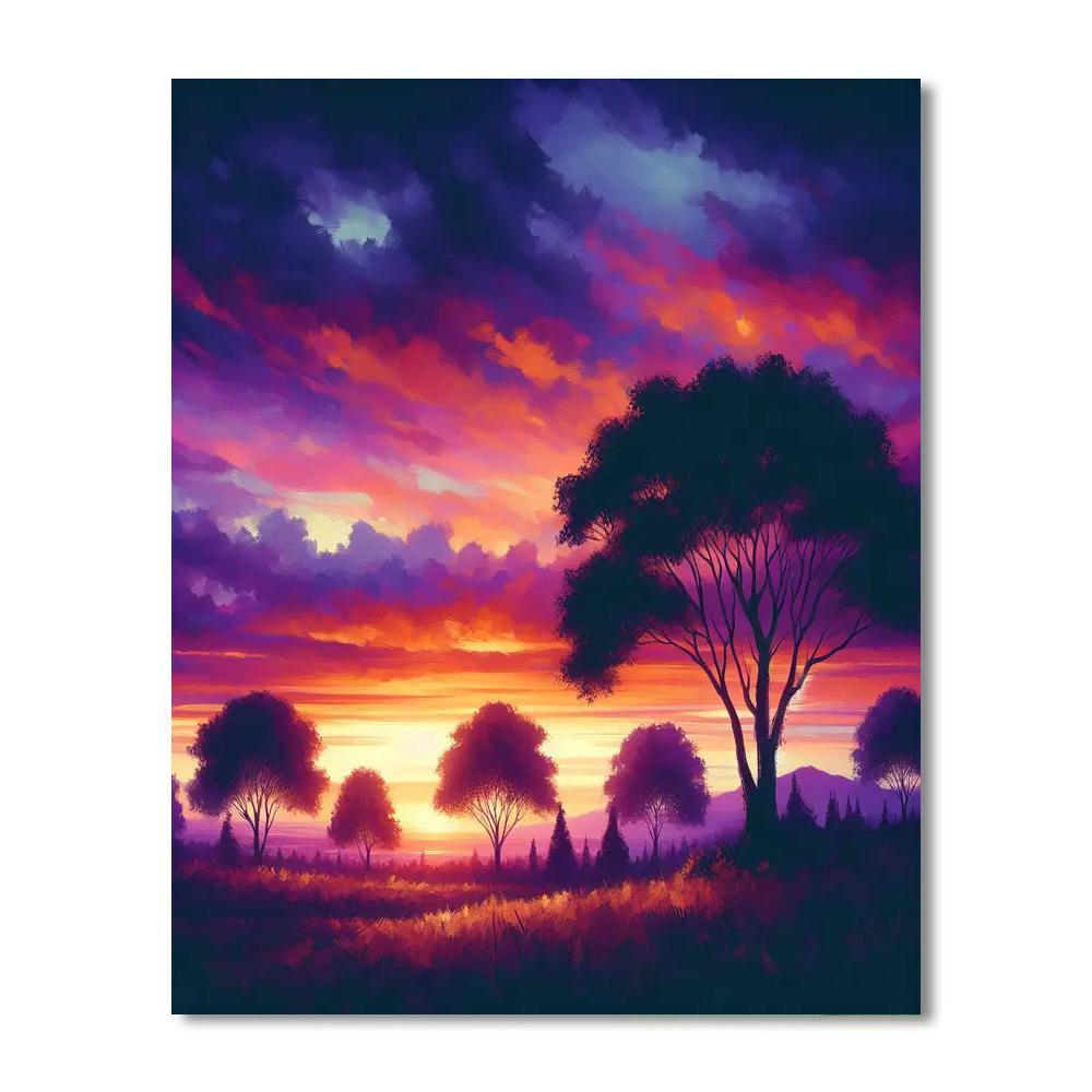 Sunset Silhouette Harmony Paint By Numbers